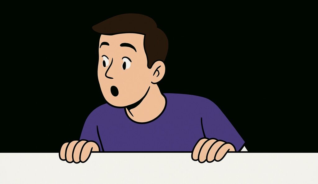 Mężczyzna patrzy w dół